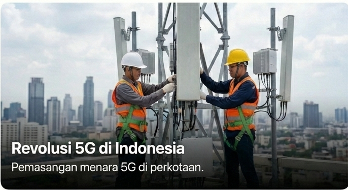 Demo kecepatan internet 5G.