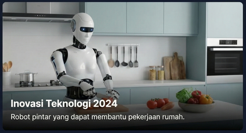 Robot pintar yang dapat membantu pekerjaan rumah.